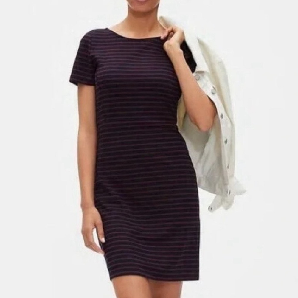 2/$40 🔥Striped mini sheath dress, scoop back •Banana Republic, size 6
